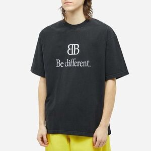 Balenciaga Men’s “Be Different” Logo T-Shirt in Black/White – Size XXL